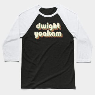 Retro Vintage Rainbow Dwight Letters Distressed Style Baseball T-Shirt